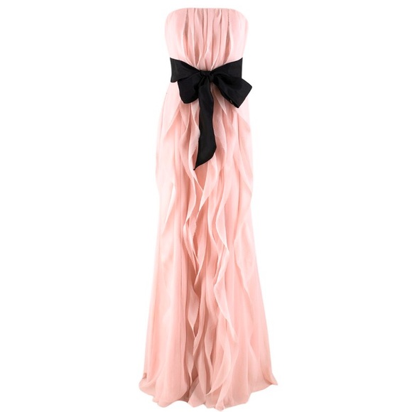 Vera Wang | White Crinkle Chiffon Gown